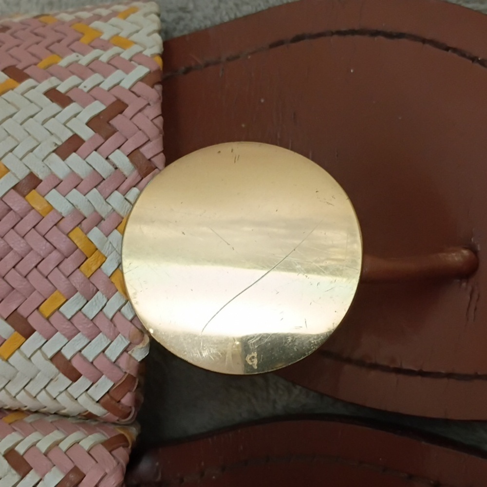Patos Disk Sandals.No Size Tag See Pic.For Measurements.Small Skrach On Disk. - Picture 10 of 11